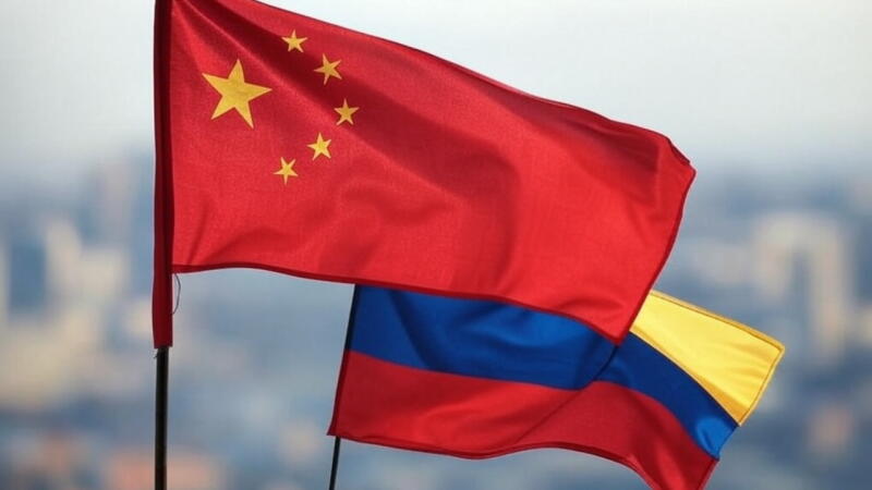 Bandera de China y Colombia Bandera de China y Colombia