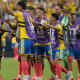 Jugadores de Colombia celebrando un gol