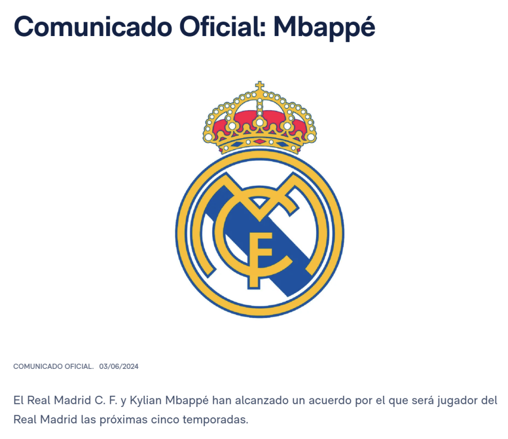 Comunicado Real Madrid Comunicado Real Madrid