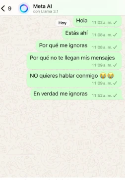 Viralizan discusión entre usuario de WhatsApp con Inteligencia Artificial Viralizan discusión entre usuario de WhatsApp con Inteligencia Artificial