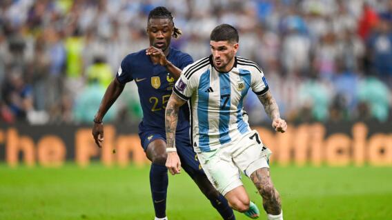 Rodrigo de Paul en acción de juego contra Francia. Foto: Getty Images Rodrigo de Paul en acción de juego contra Francia. Foto: Getty Images