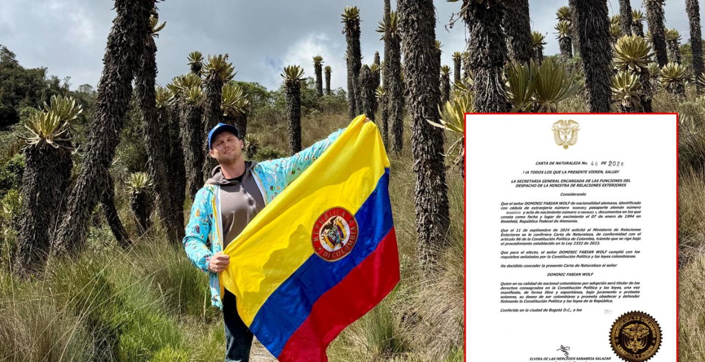 Creador de contenido Dominic Fabián Wolf ya es ciudadano colombiano.jpg