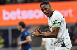 Yerry Mina en Inter de Milán vs. Cagliari por la Serie A.