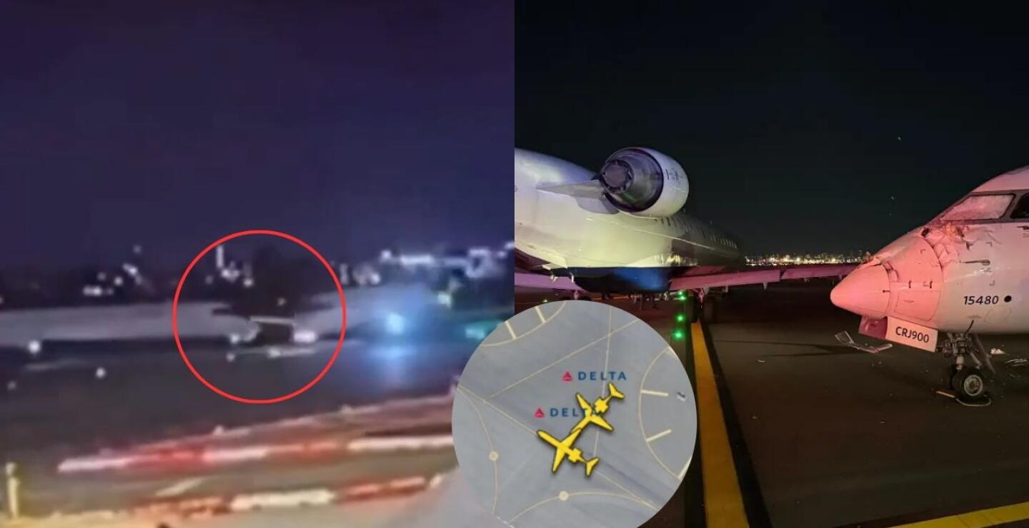 Video de choque entre dos aviones en aeropuerto LaGuardia de Nueva York: "Contacto con el fuselaje"