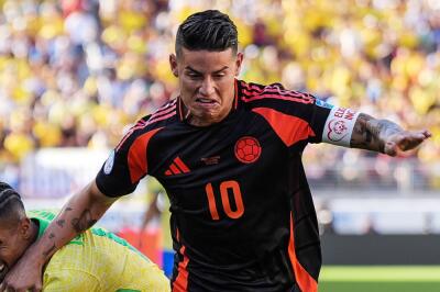 James Rodríguez, jugador de la Selección Colombia, en partido contra Brasil, en la Copa América 2024 James Rodríguez, jugador de la Selección Colombia, en partido contra Brasil, en la Copa América 2024