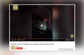 281041_BLU Radio. Rescate de Bombero / Foto Captura YouTube CGTN