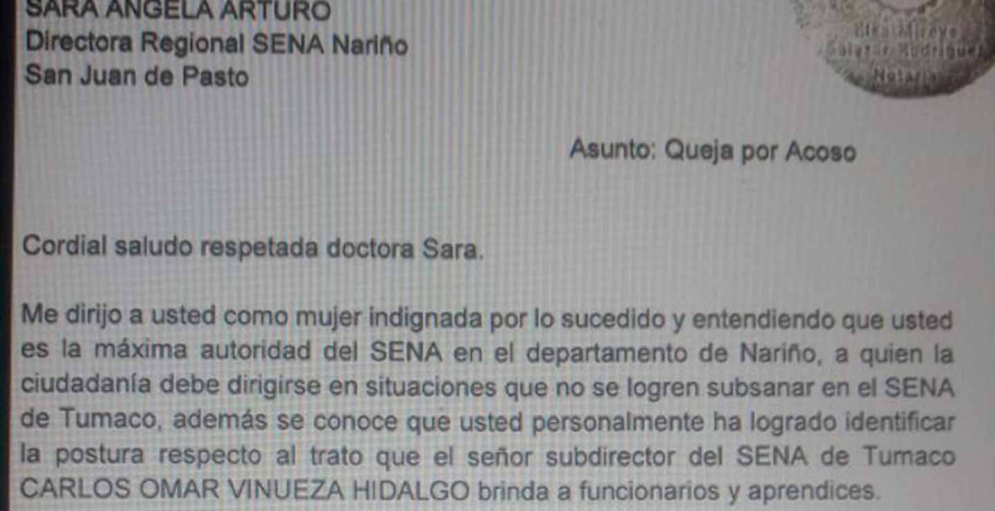 301588_BLU Radio. Denuncia de acoso sexual contra subdirector del Sena en Tumaco / Foto: BLU Radio
