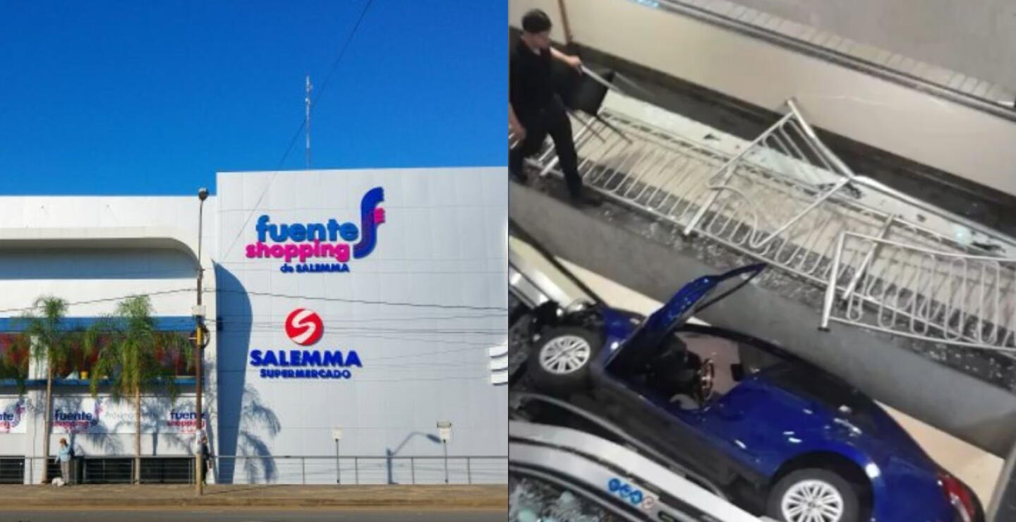 Video de carro que cayó accidentalmente sobre escalera eléctrica de un centro comercial
