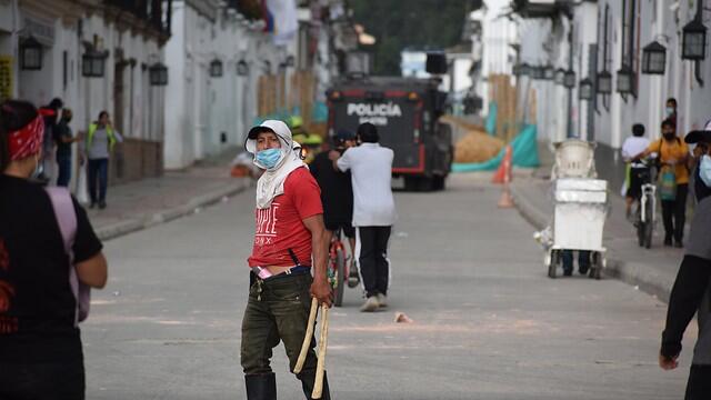 Disturbios en el centro histórico de Popayán Disturbios en el centro histórico de Popayán