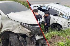 Aparatoso accidente de Sebastián Ayala en vía de Landázuri, Santander. 