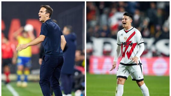 Íñigo Pérez y James Rodríguez en el partido entre Rayo Vallecano y Las Palmas. Íñigo Pérez y James Rodríguez en el partido entre Rayo Vallecano y Las Palmas.