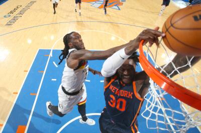 Julius Randle, jugador de los New York Knicks, en acción de juego de la NBA Julius Randle, jugador de los New York Knicks, en acción de juego de la NBA