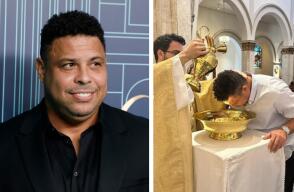 Ronaldo "El Fenómeno" se bautizó a los 46 años por lo católico