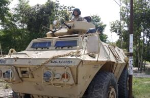 Con pelotón de vehículos blindados refuerzan seguridad en sur de Bolívar