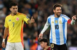 Luis Díaz y Lionel Messi, figuras de la Selección Colombia y Argentina respectivamente. 