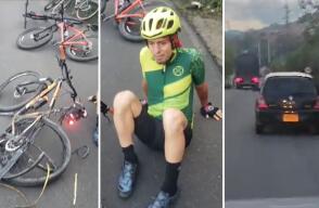 Conductor de carro arrolló a tres ciclistas en Santander y se dio a la fuga