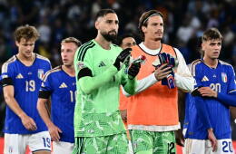 Jugadores de Italia tras su derrota contra Bélgica