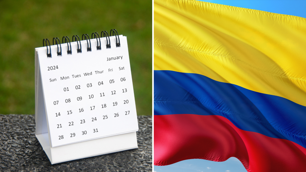 Calendario Colombia 2024 ¿cuáles son los días festivos de enero y por