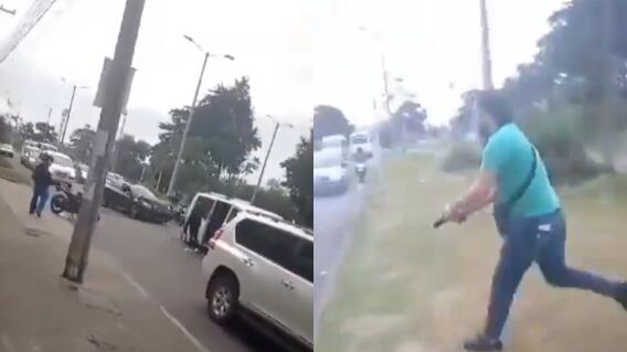 En accidente de tránsito en Bogotá hombre sacó un arma y generó pánico En accidente de tránsito en Bogotá hombre sacó un arma y generó pánico